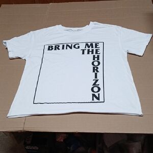 Bring Me The Horizon Graphic Tee T-Shirt Official 2021 White w Black Logo Rare M